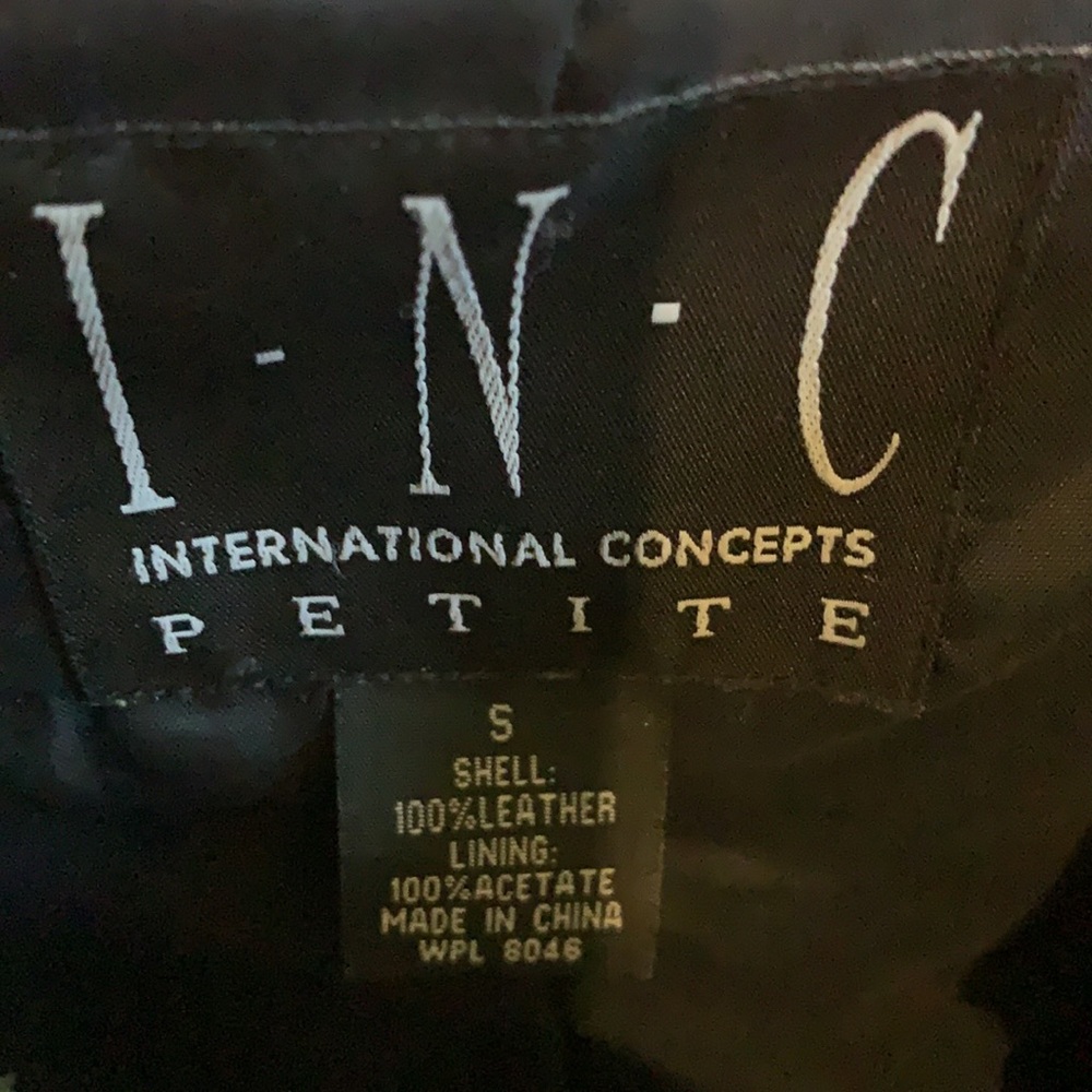 Inc Black Leather Lined Double Button Small Petit… - image 4